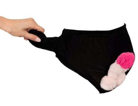 Majtki z nadmuchiwanym pluszowym penisem Orion czarne uniwersalne - 3