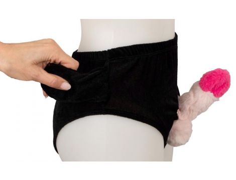 Majtki z nadmuchiwanym pluszowym penisem Orion czarne uniwersalne - 4