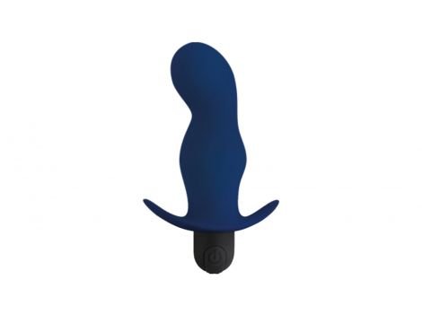 Wibrujący korek analny Alive Gladius niebieski 11 cm - 4