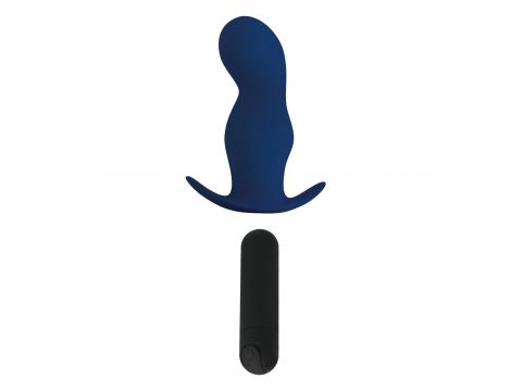 Wibrujący korek analny Alive Gladius niebieski 11 cm - 2
