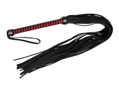 Flogger skórzany ZADO czarno czerwony 76 cm - 5