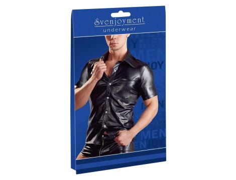 Imitat. Leather Men's Shirt M - 6