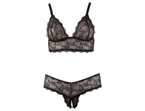 Bra and String black 4XL - 4