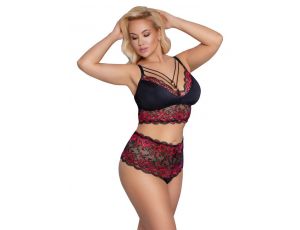 Bra and Briefs black/red 3XL