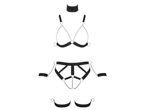 Uprząż bondage Bad Kitty Strap Bikini czarna XL - 6