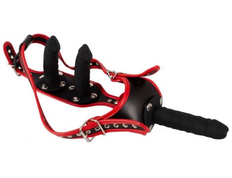 Strap on Bad Kitty z trzema dildo silikonowymi S/M - 2