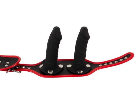 Strap on Bad Kitty z trzema dildo silikonowymi S/M - 5