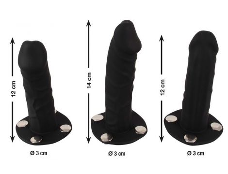 Strap on Bad Kitty z trzema dildo silikonowymi S/M - 8
