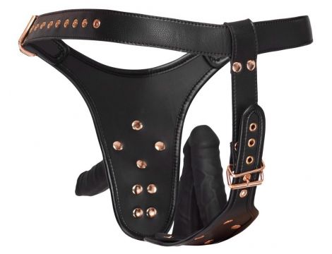 Strap on Bad Kitty 3D z trzema dildos S/M - 5