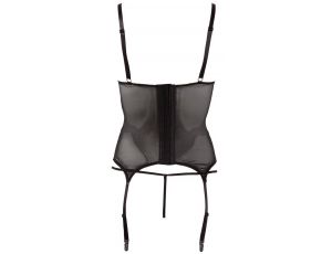 Koszulka z podwiązkami Cottelli LINGERIE wetlook czarny L