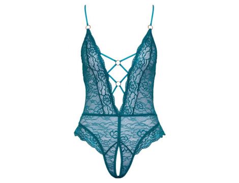 Body ouvert koronka Cottelli LINGERIE benzynowy M - 6