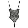 Body koronkowe Cottelli LINGERIE czarne z pierścieniami L - 7