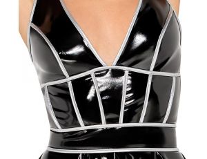 Vinyl dress w. silver XL