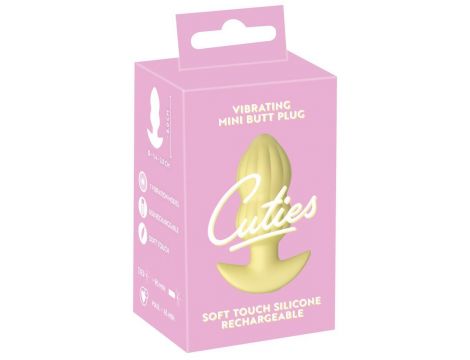 Plug wibrujący Cuties żółty silikonowy 7 trybów USB 8 cm - 8