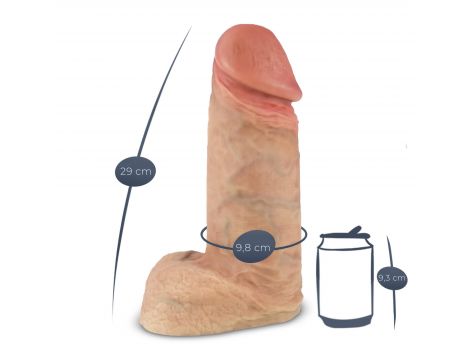 Dildo XL termoaktywne Silexd Premium Real Skin Model 1 cieliste 30 cm - 4