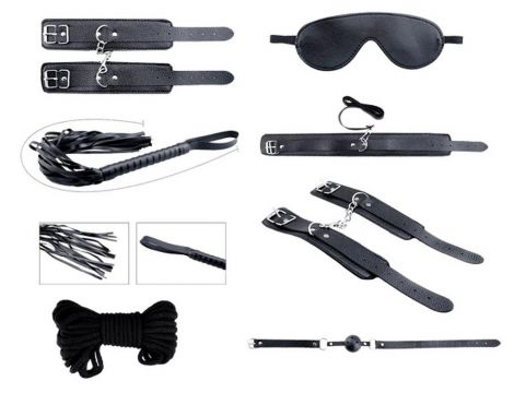 Zestaw BDSM Secret Desires Alive czarny 8 elementów - 8