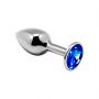 Korek analny metalowy Alive M niebieski 8 cm - 3