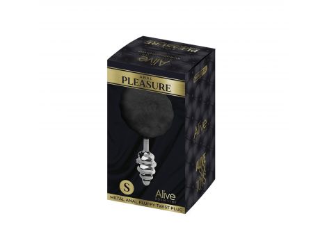 Metal Anal Fluffy Twist Plug S black - 4