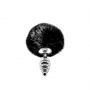 Metal Anal Fluffy Twist Plug S black - 3