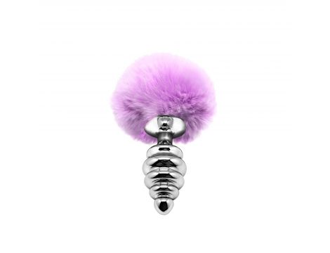 Metal Anal Fluffy Twist Plug M pink - 2