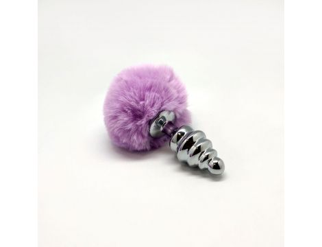 Metal Anal Fluffy Twist Plug M pink - 5