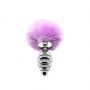 Metal Anal Fluffy Twist Plug M pink - 3