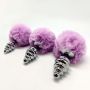 Metal Anal Fluffy Twist Plug M pink - 4