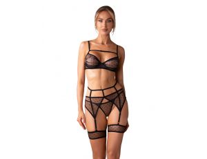 Komplet bielizny Obsessive Nuites w kropki S/M