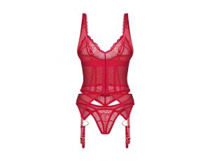Gorset i stringi Cupide Desir Obsessive czerwone S/M