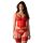 Czerwony koronkowy gorset i stringi Obsessive Cupide Desir 2XL/3XL