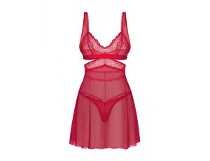Babydoll z stringami Obsessive Cupide Desir czerwony 2XL/3XL