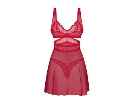 Babydoll z stringami Obsessive Cupide Desir czerwony 2XL/3XL - 3
