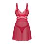 Babydoll z stringami Obsessive Cupide Desir czerwony 2XL/3XL - 2