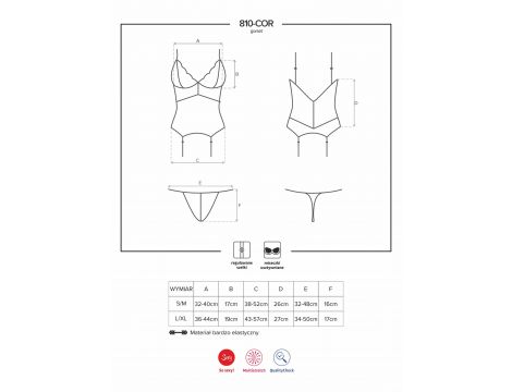 Bielizna-810-COR-2 gorset i stringi biały L/XL - 2