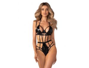 Body erotyczne wet look Obsessive Keira Lise czarne L/XL