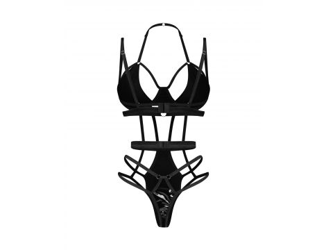 Body erotyczne wet look Obsessive Keira Lise czarne L/XL - 3