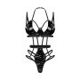 Body erotyczne wet look Obsessive Keira Lise czarne L/XL - 3