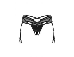Otwarte stringi Dominna imitacja skóry siateczka Obsessive L/XL