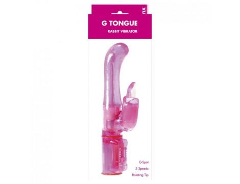 Wibrator- G Tongue Rabbit Vibrator Pink OS