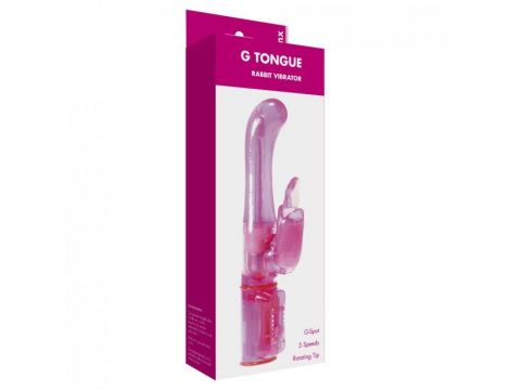 Wibrator- G Tongue Rabbit Vibrator Pink OS - 4