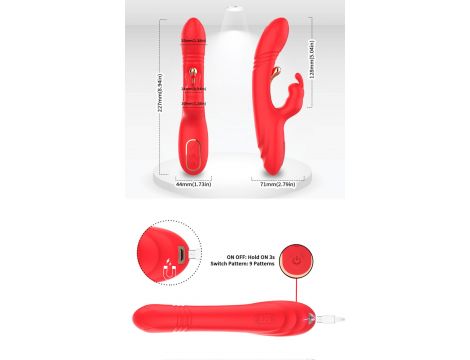 Wibrator króliczek B Series Joy silikonowy 23 cm USB - 8