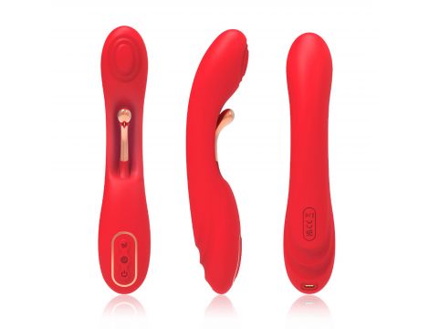 Wibrator punktu G dwupunktowy czerwony B-Series Joy USB 22 cm - 3