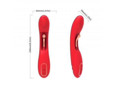 Wibrator punktu G dwupunktowy czerwony B-Series Joy USB 22 cm - 2