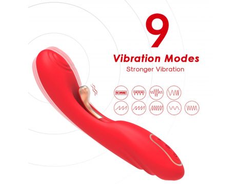 Wibrator punktu G dwupunktowy czerwony B-Series Joy USB 22 cm - 6