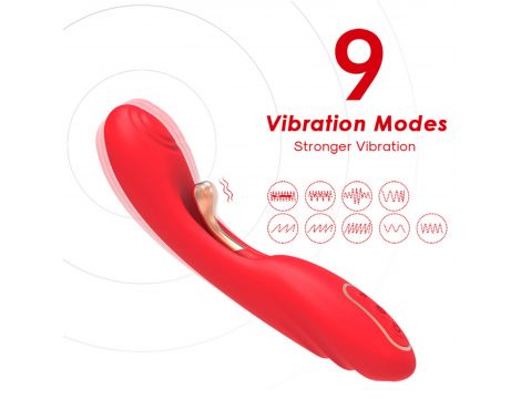Wibrator punktu G dwupunktowy czerwony B-Series Joy USB 22 cm - 14