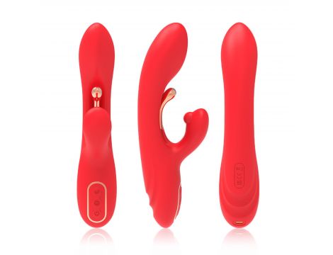 Wibrator króliczek Nirvana czerwony trójpunktowy silikonowy USB 22 cm
