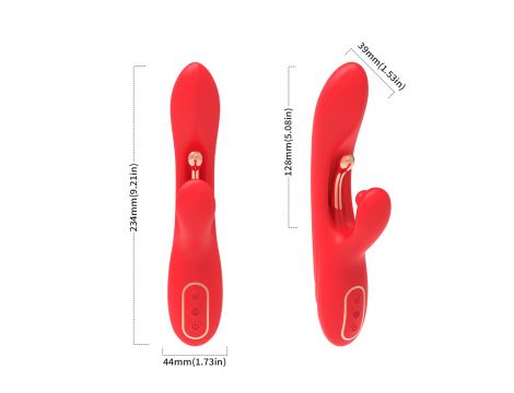 Wibrator króliczek Nirvana czerwony trójpunktowy silikonowy USB 22 cm - 4