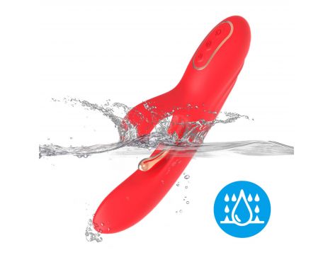 Wibrator króliczek Nirvana czerwony trójpunktowy silikonowy USB 22 cm - 6