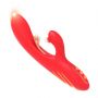 Wibrator króliczek Nirvana czerwony trójpunktowy silikonowy USB 22 cm - 3