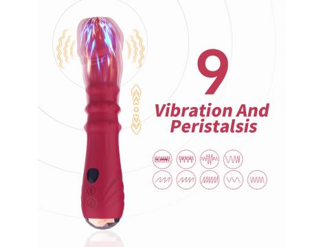 Wibrator punktu G Jackal czerwony z ruchami posuwistymi USB 22 cm - 9